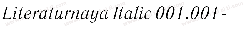 Literaturnaya Italic 001.001字体转换
